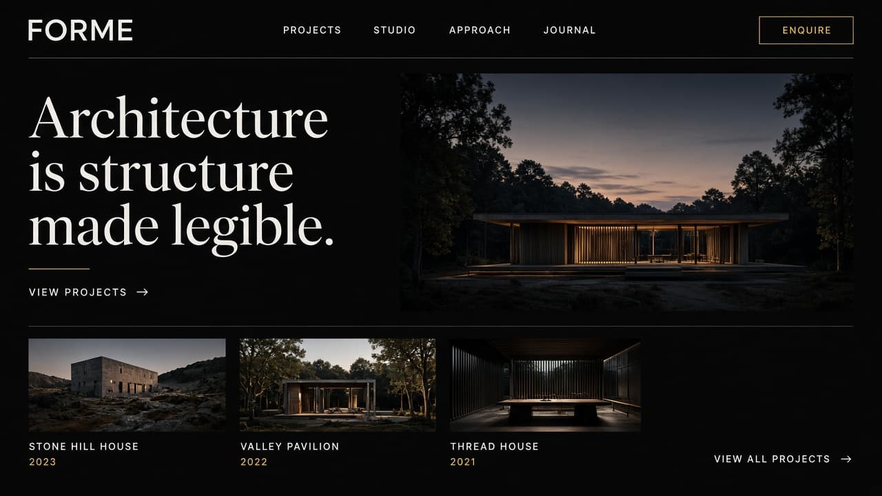 A studio site that shows the method, not a moodboard